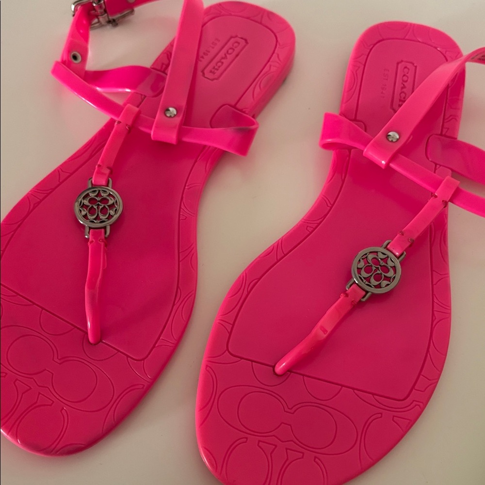 Coach pansy pink sandals size 9 Needs cleaning - Picture 6 of 6